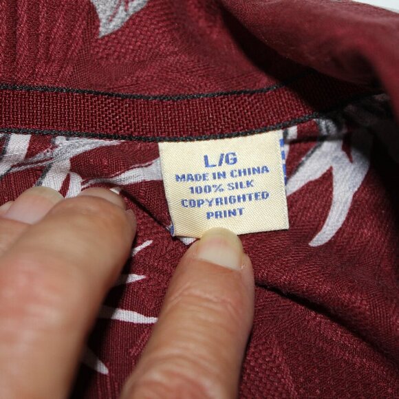 Tommy Bahama Mens Silk Original Fit Tropical Print Button Down Shirt Size L - Picture 4 of 7